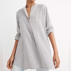 Madewell Wellspring Tunic Popover Shirt In Windowpane
